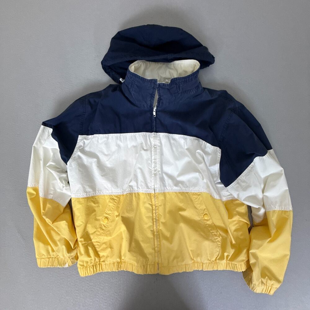 Vintage Club Room Colorblock Windbreaker Jacket Hooded Mens L